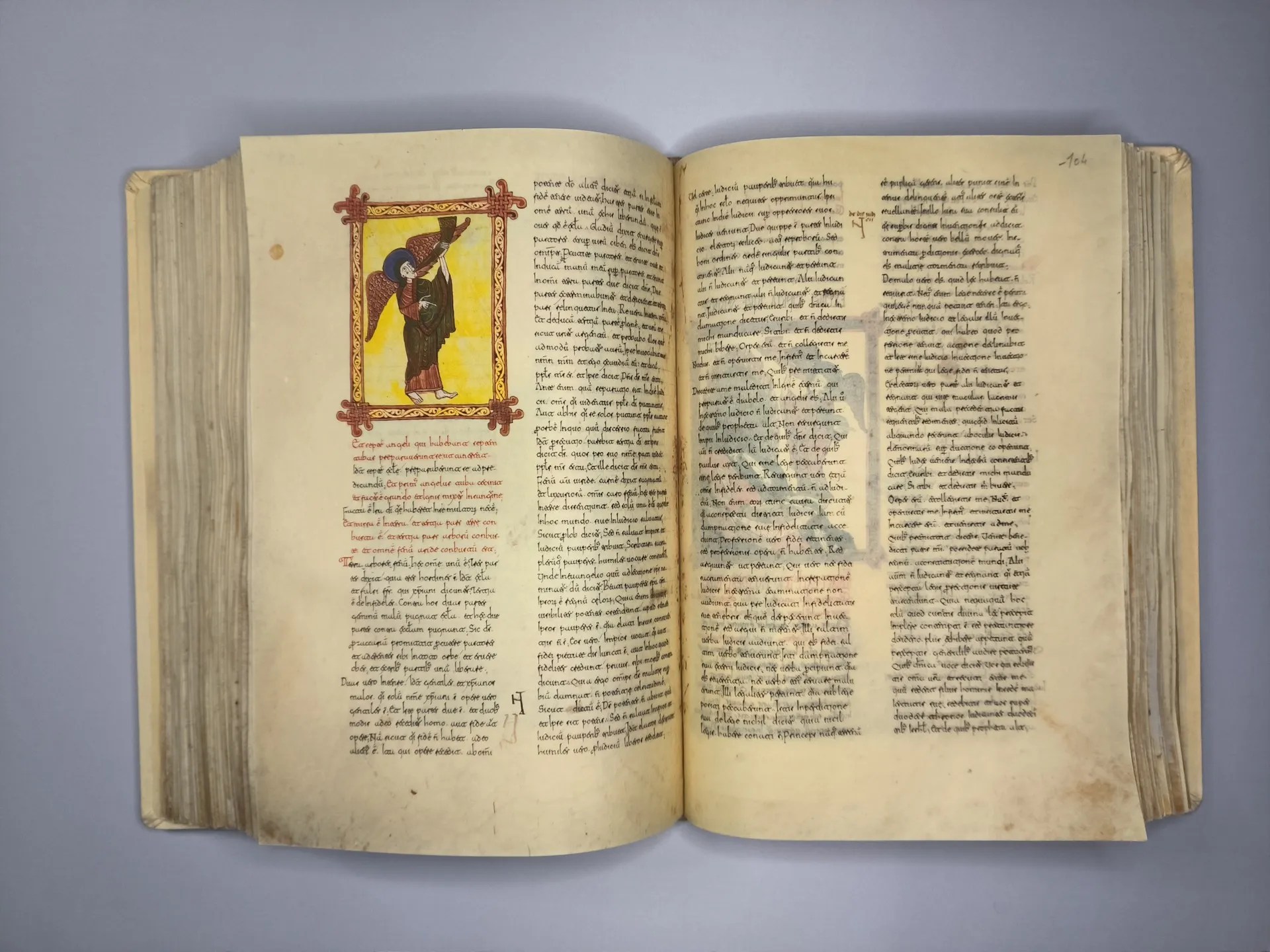 Imagen del facsímil del Beato de Burgo de Osma: La Primera Trompeta: Fuego y pedrisco, Editorial Scriptorium