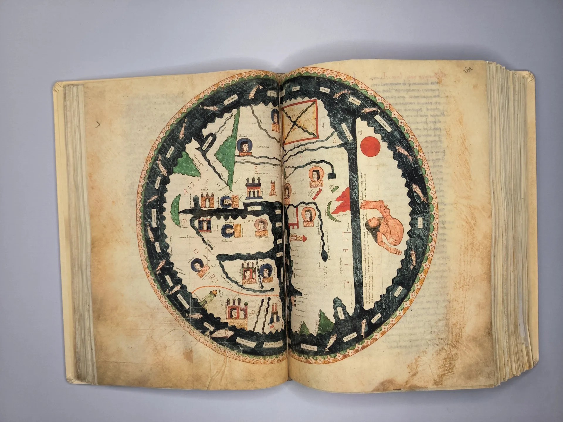 Imagen del facsímil del Beato de Burgo de Osma: Mapa del mundo, Editorial Scriptorium