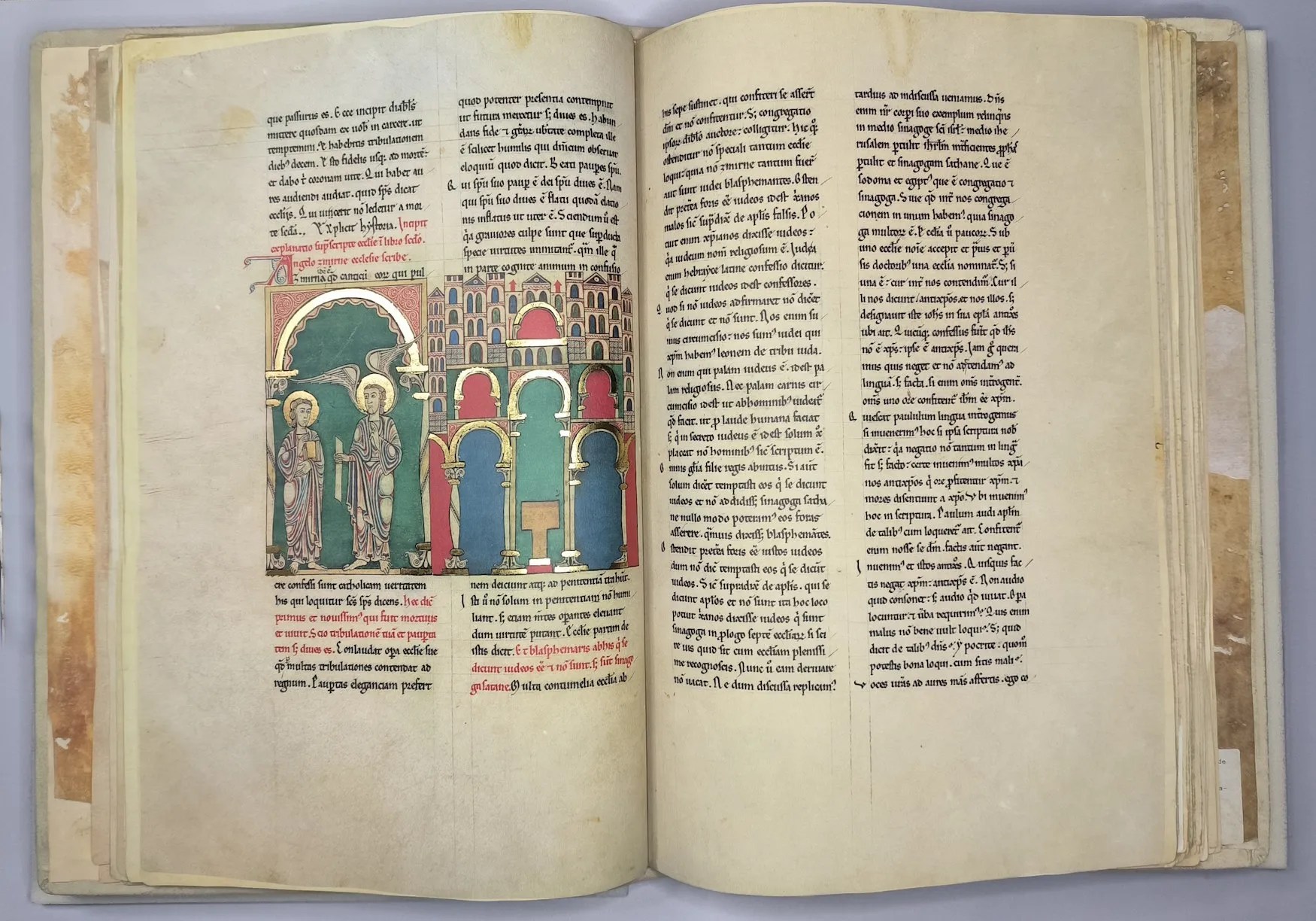 Imagen del facsímil del Beato del Monasterio de San Pedro de Cardeña: "El mensaje a la Iglesia de Esmirna", Editorial Moleiro