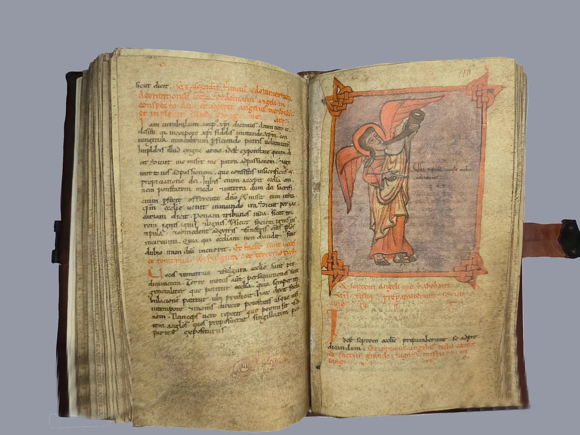 Imagen del facsímil del Beato de la Biblioteca Corsiniana: El primer ángel de las trompetas: granizo, fuego, sangre, Editorial Siloé