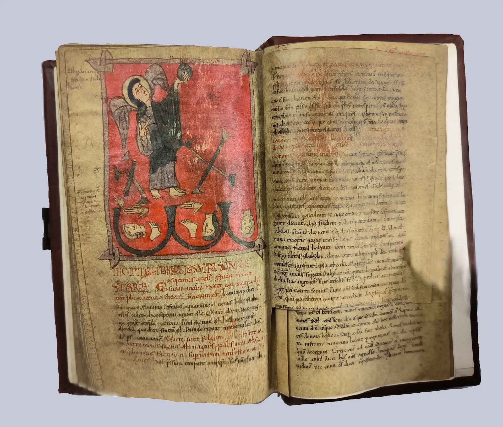 Imagen del facsímil del Beato de la Biblioteca Corsiniana: El séptimo ángel de las plagas: relámpagos, truenos y terremotos, Editorial Siloé