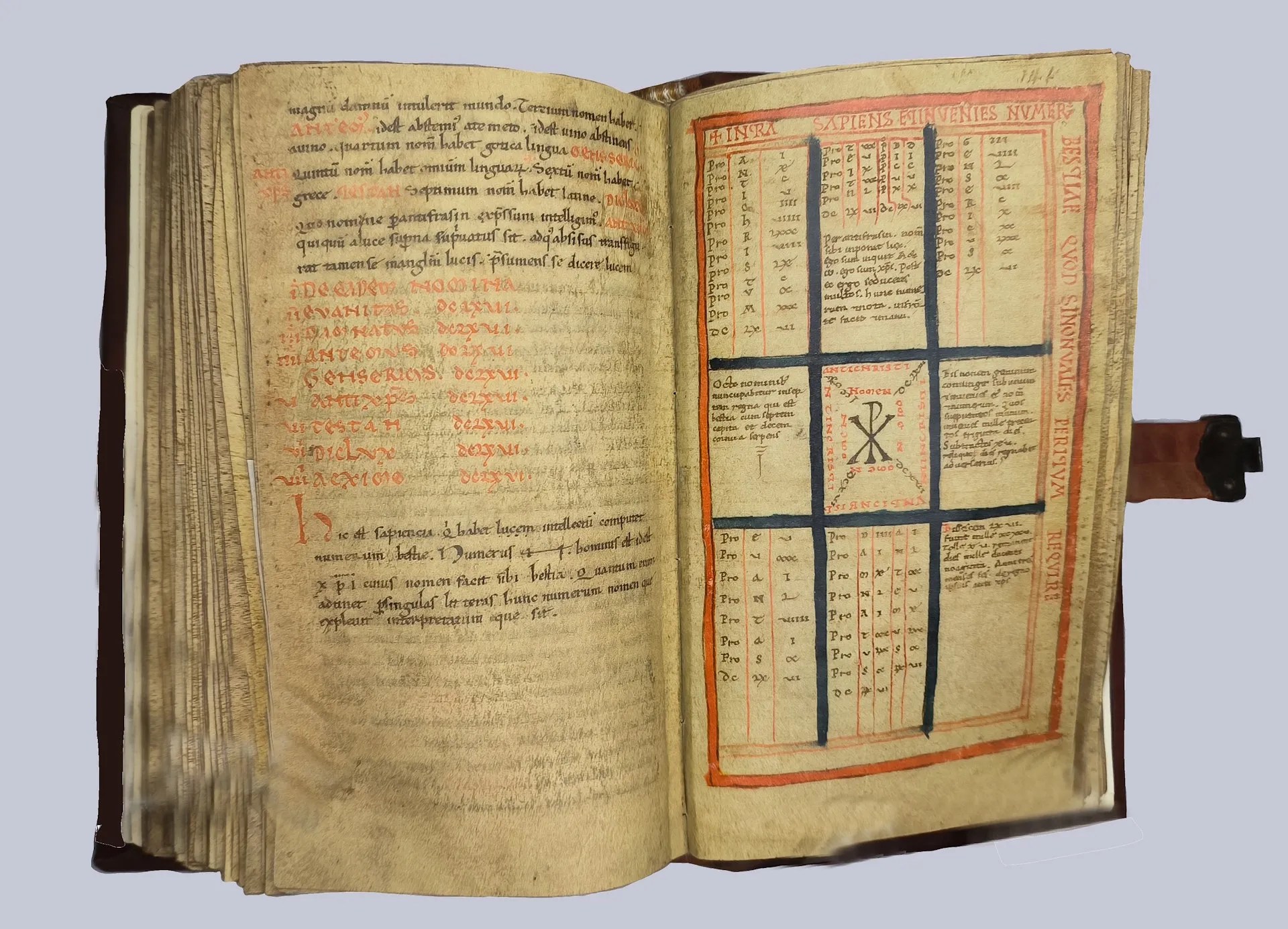 Imagen del facsímil del Beato de la Biblioteca Corsiniana: El número del anticristo, tabla 1, Editorial Siloé