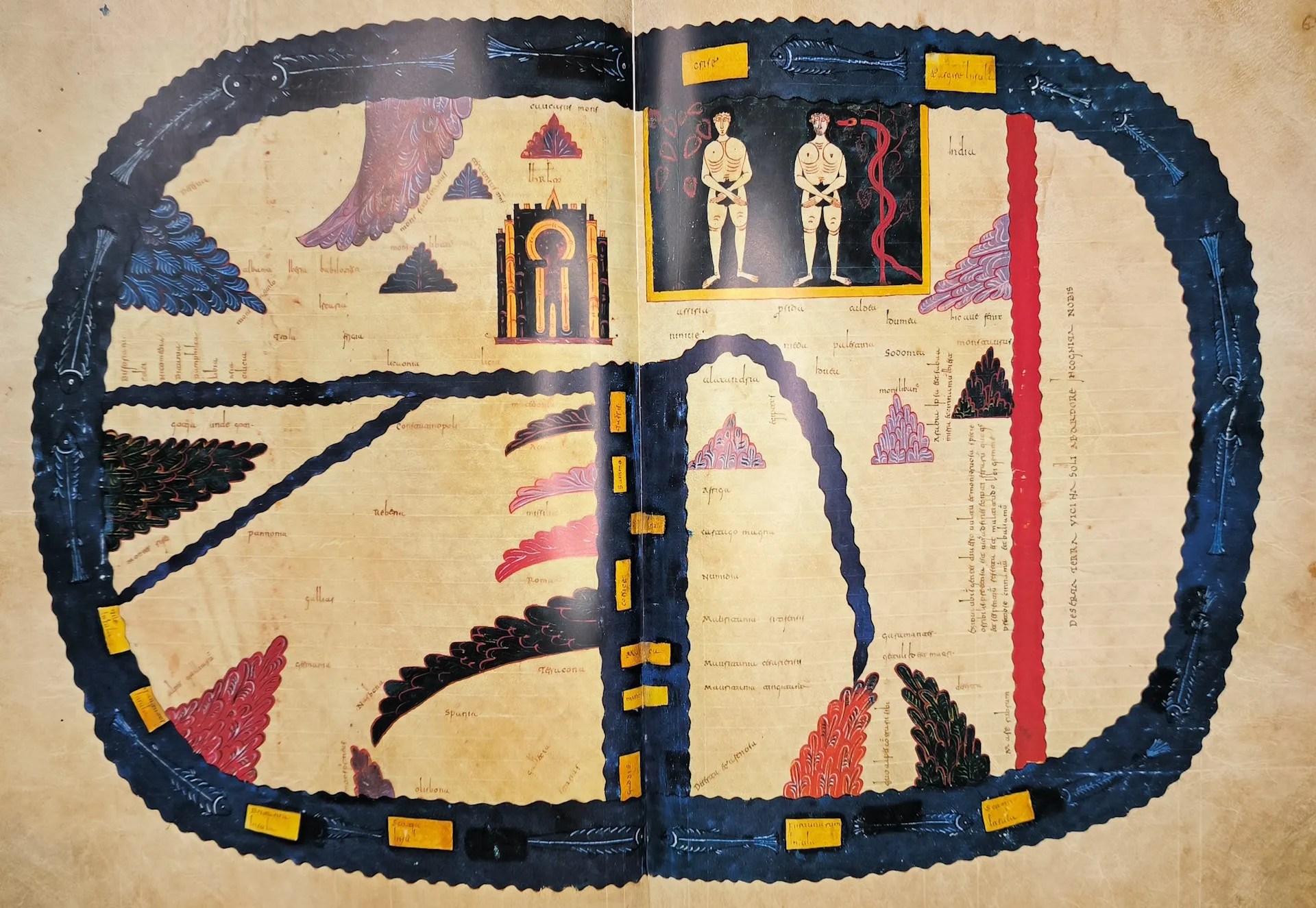 Imagen del facsímil del Beato de Fernando I y Sancha: Mapamundi, Editorial Moleiro