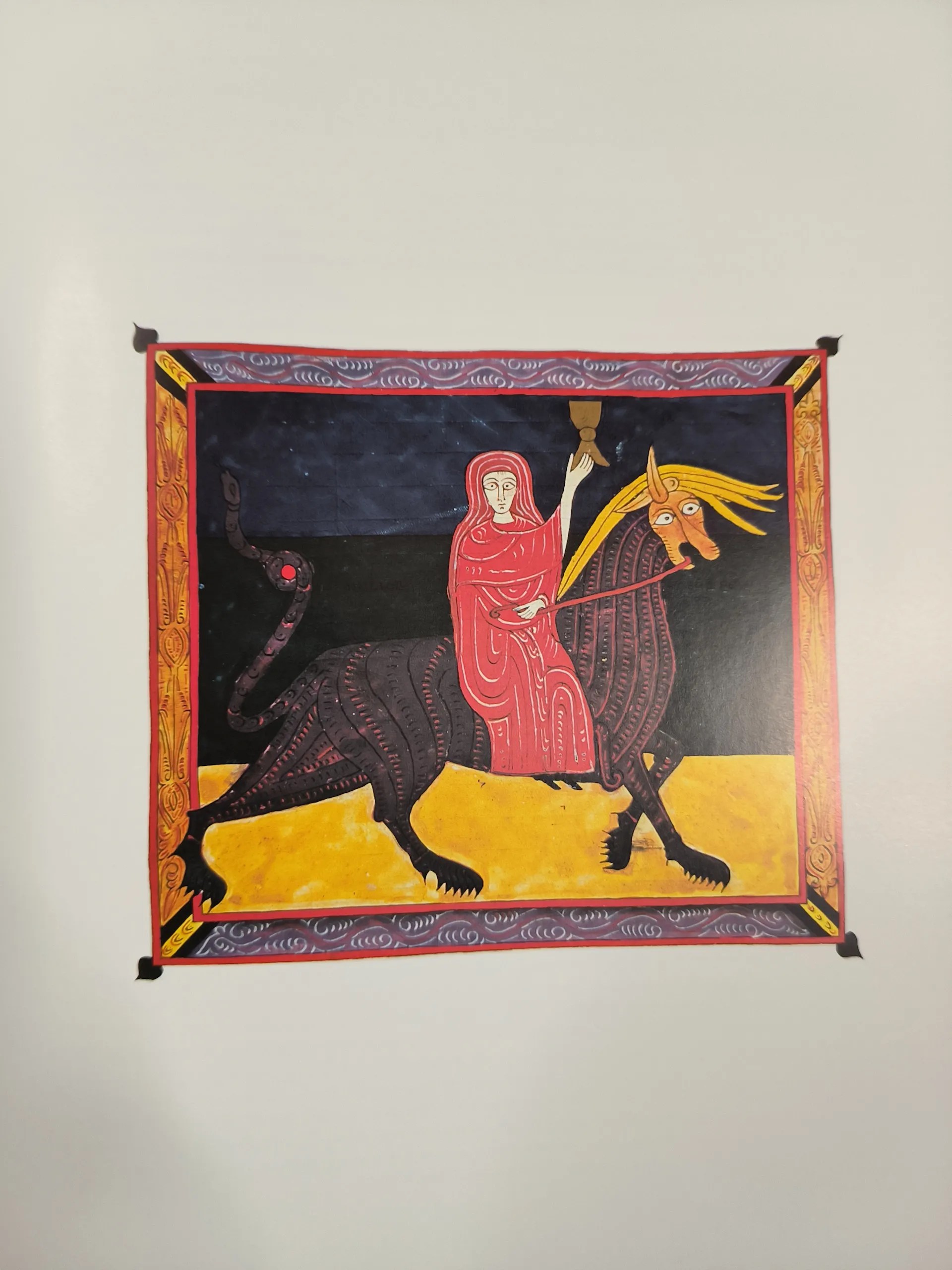 Imagen del facsímil del Beato de Fernando I y Sancha: La mujer sobre la bestia, Editorial Moleiro