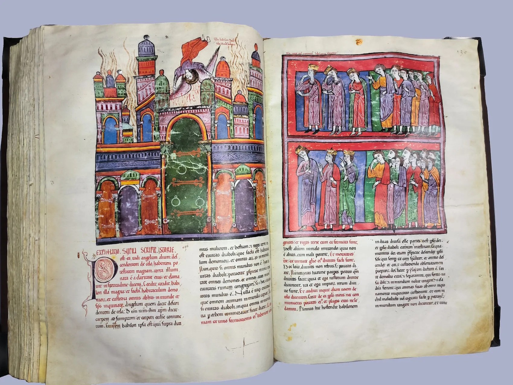 Imagen del facsímil del Beato del Monasterio de Santa María la Real de las Huelgas de Burgos: "El Incendio de Babilonia", Editorial Scriptorium