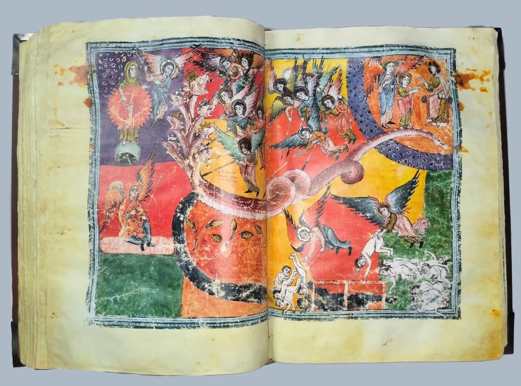 Imagen del facsímil del Beato del Monasterio de Santa María la Real de las Huelgas de Burgos: "La mujer envuelta en el Sol", Editorial Scriptorium