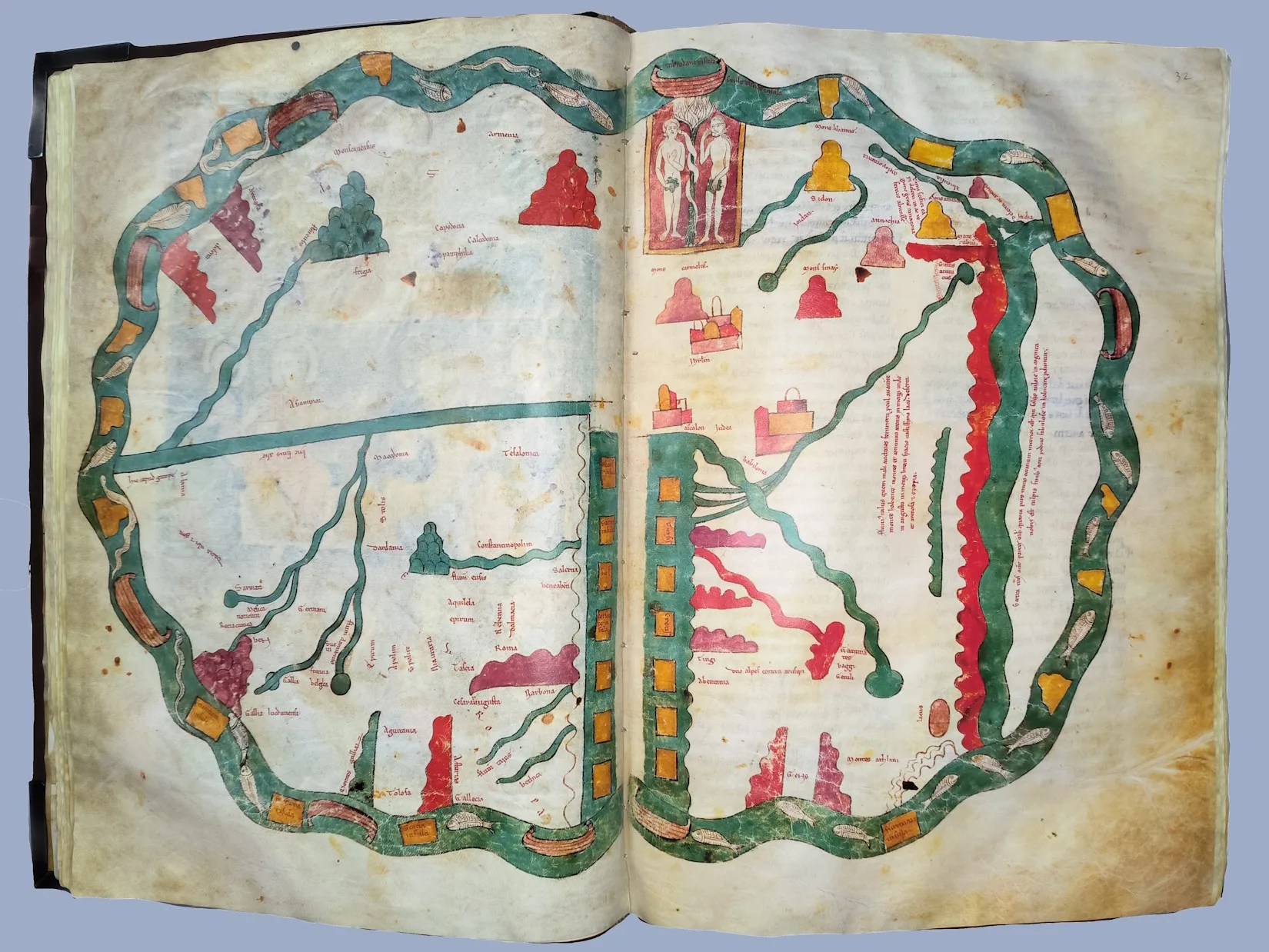 Imagen del facsímil del Beato del Monasterio de Santa María la Real de las Huelgas de Burgos: "Mapa del Mundo", Editorial Scriptorium