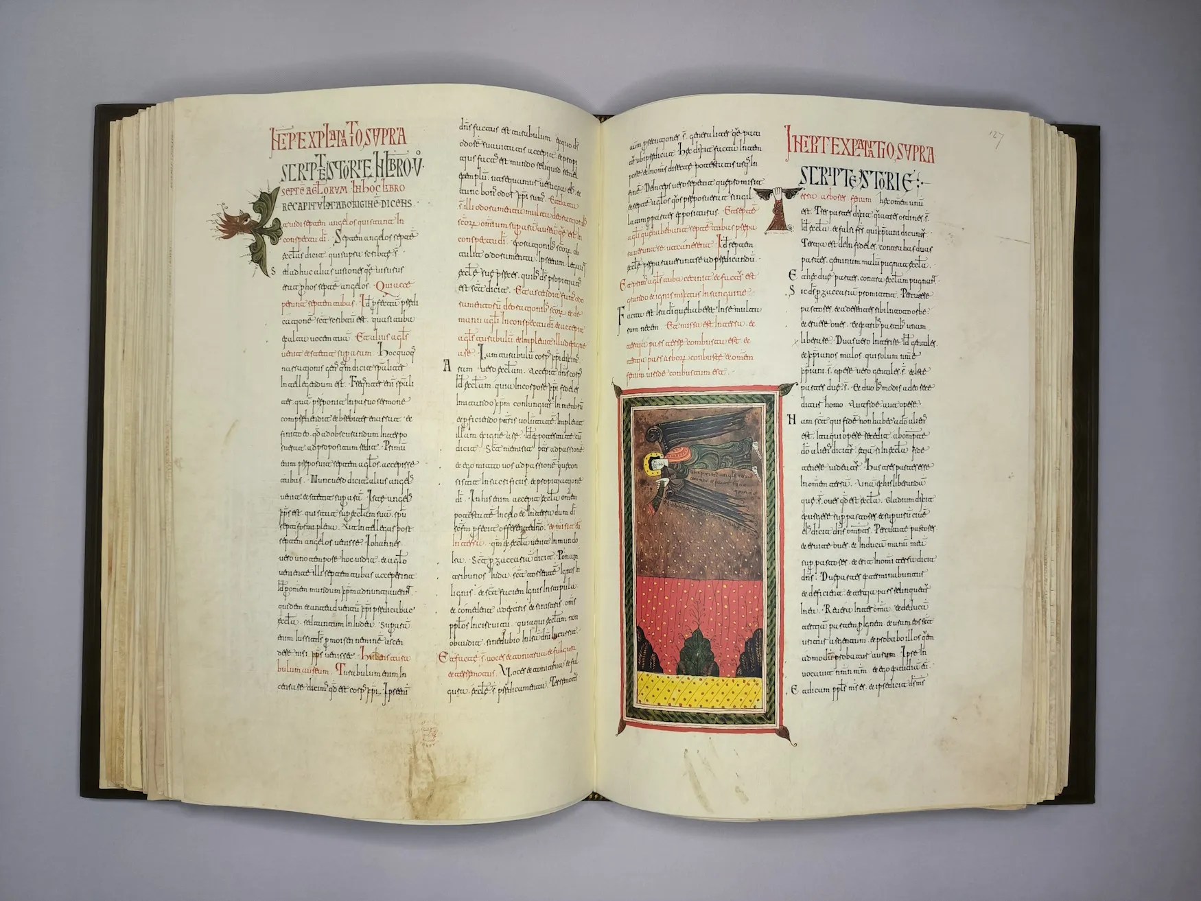 Imagen del facsímil del Beato del Monasterio de Santo Domingo de Silos: "La primera trompeta", Editorial Moleiro