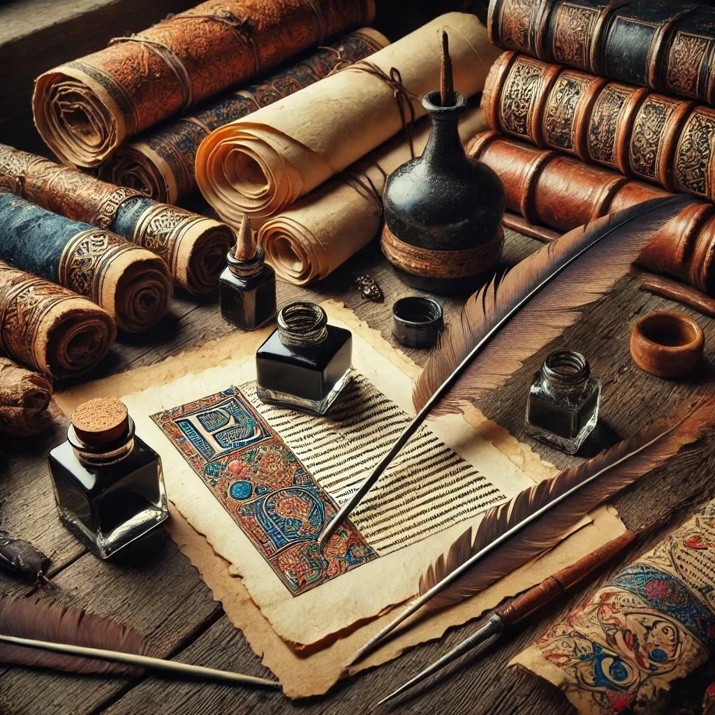 Imagen de la representación simbólica de las herramientas y materiales usados en la producción de los Beatos