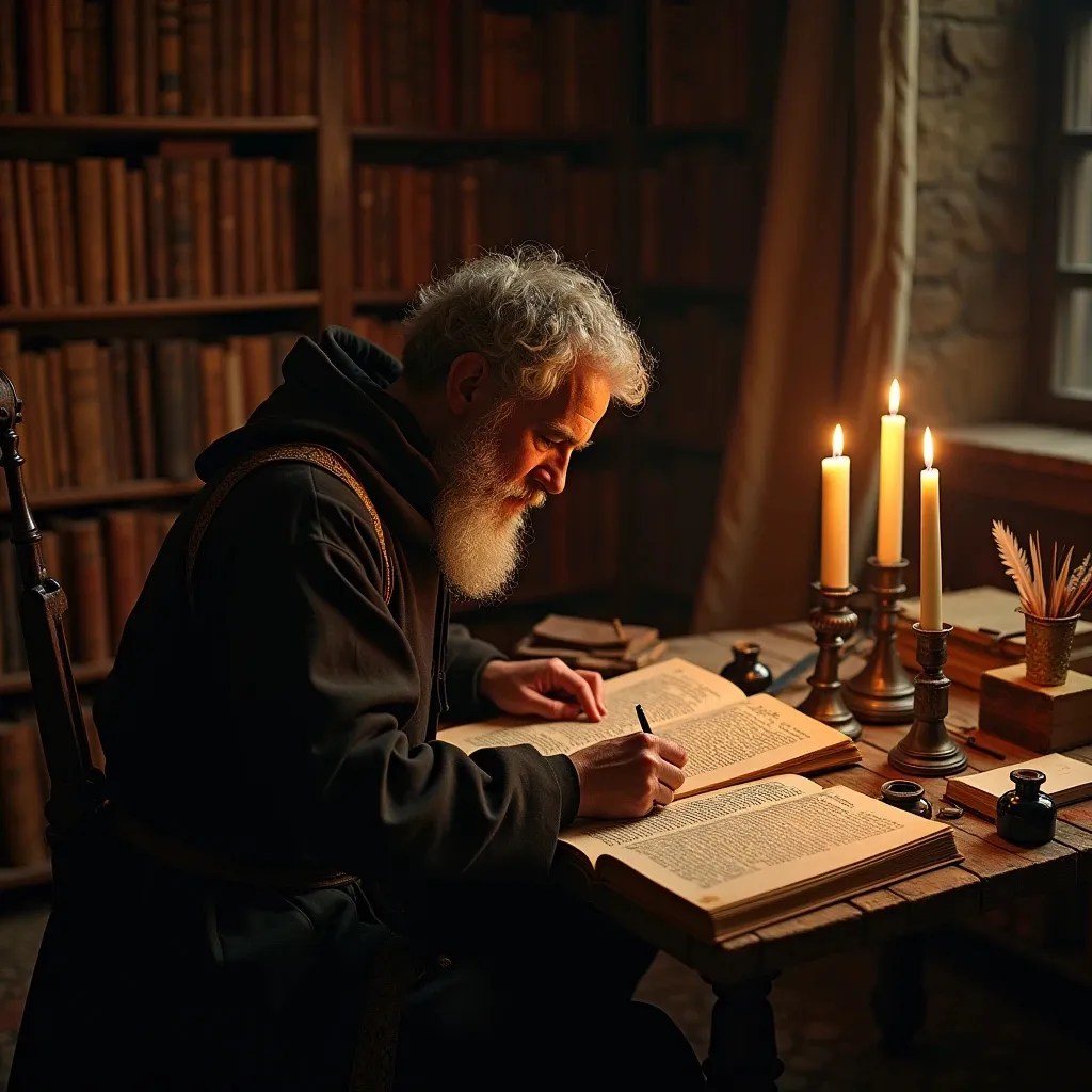 Imagen de la Representación simbólica del proceso de copia y escritura de los Beatos