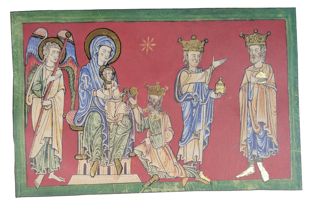 Imagen del facsímil del Beato del Monasterio de San Pedro de Cardeña: "Adoración de los Reyes Magos", Editorial Moleiro