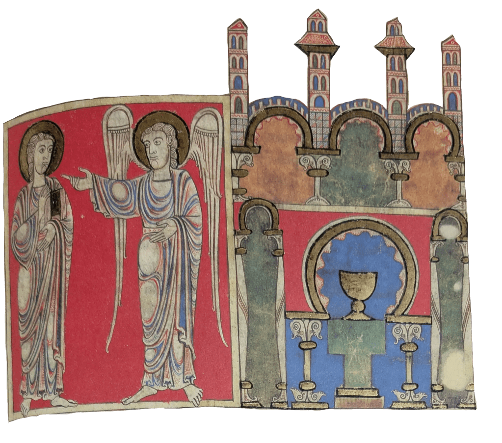 Imagen del facsímil del Beato del Monasterio de San Pedro de Cardeña: "Mensaje a la Iglesia de Éfeso", Editorial Moleiro