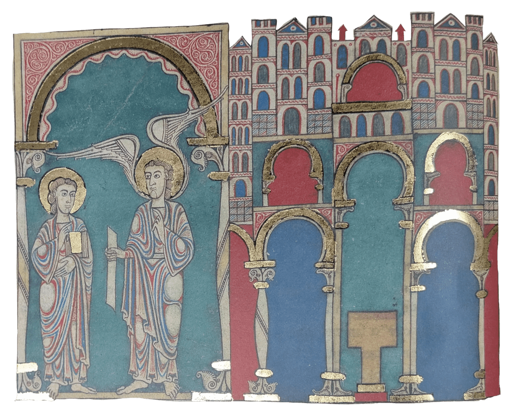 Imagen del facsímil del Beato del Monasterio de San Pedro de Cardeña: "Mensaje a la Iglesia de Esmirna", Editorial Moleiro