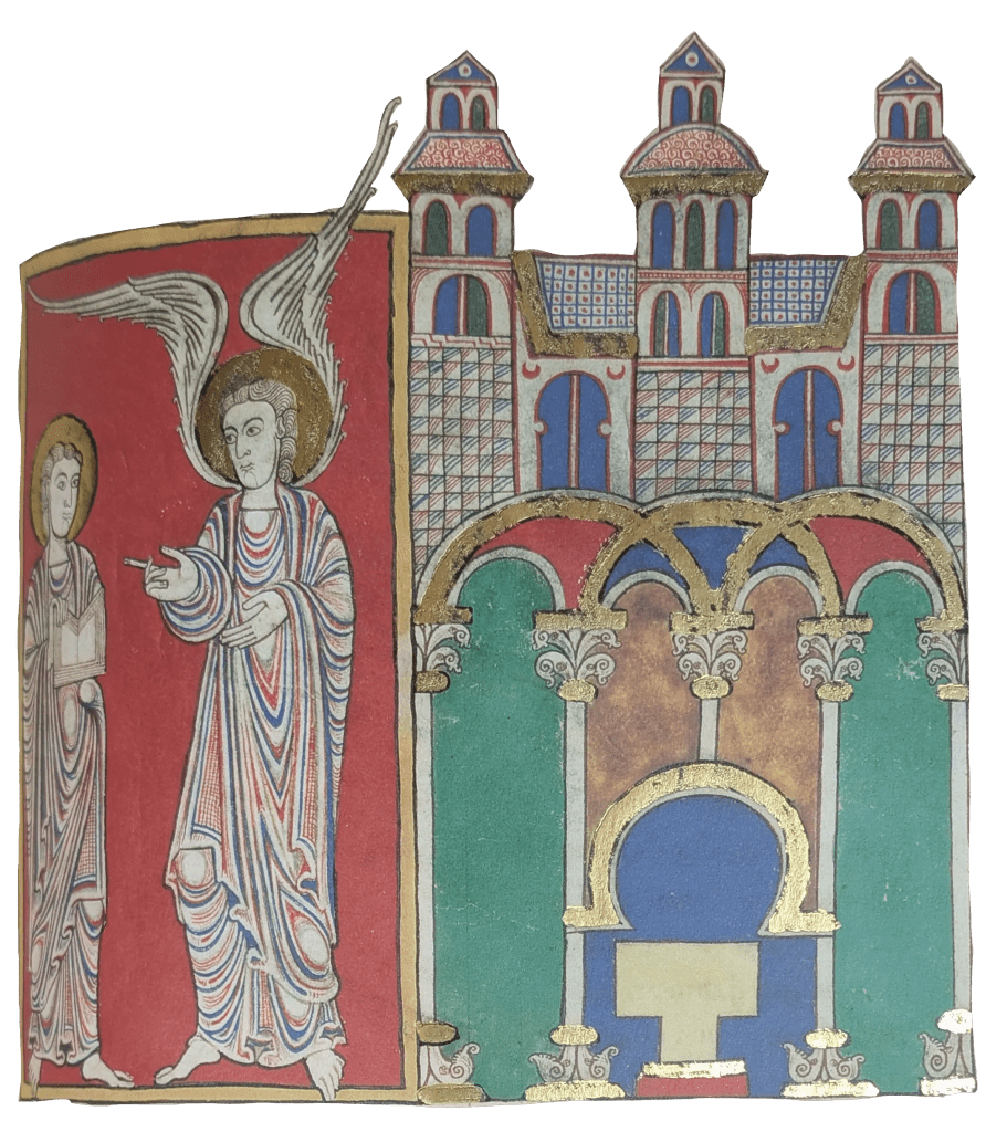 Imagen del facsímil del Beato del Monasterio de San Pedro de Cardeña: "Mensaje a la Iglesia de Sardes", Editorial Moleiro