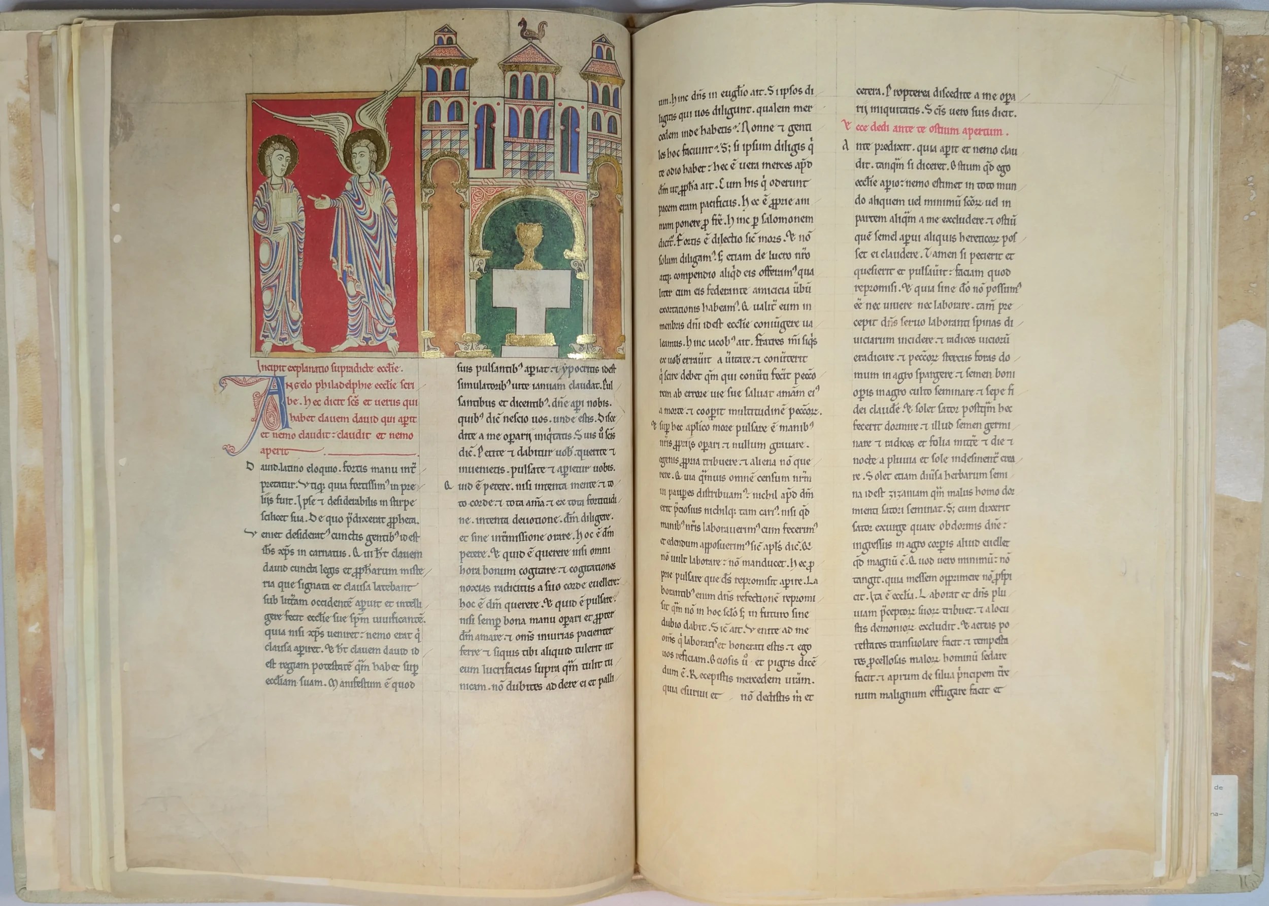 Imagen del facsímil del Beato del Monasterio de San Pedro de Cardeña: "Mensaje a la Iglesia de Filadelfia", Editorial Moleiro