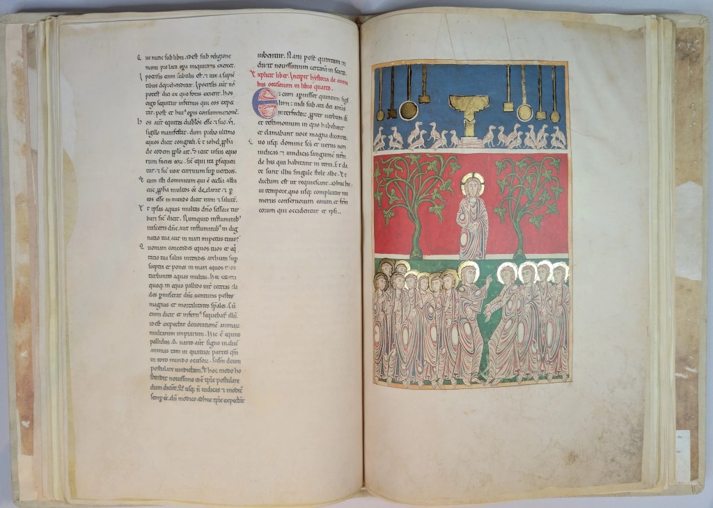 Imagen del facsímil del Beato del Monasterio de San Pedro de Cardeña: "Apertura del Quinto Sello", Editorial Moleiro