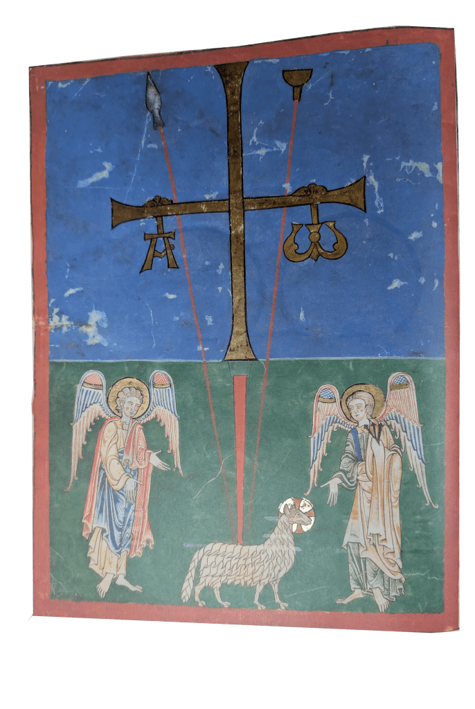 Imagen del facsímil del Beato del Monasterio de San Pedro de Cardeña: "La Cruz de Oviedo", Editorial Moleiro