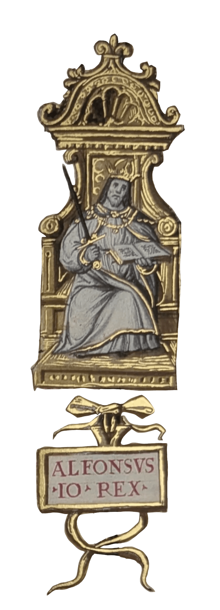 Imagen del Medallón del Rey Alfonso X 'El Sabio' del Libro Genealogía de los Reyes de España de Alfonso de Cartagena, Editorial Scriptorium