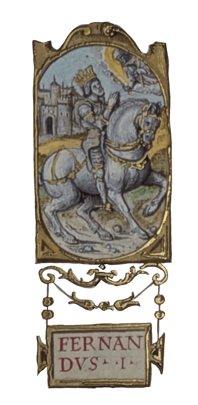 Imagen del Medallón del Rey Fernando I del Libro Genealogía de los Reyes de España de Alfonso de Cartagena, Editorial Scriptorium