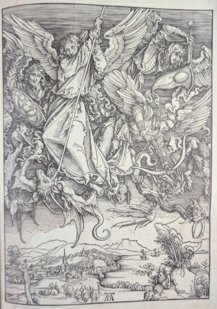 Estampa 11, El combate de San Miguel y el dragón