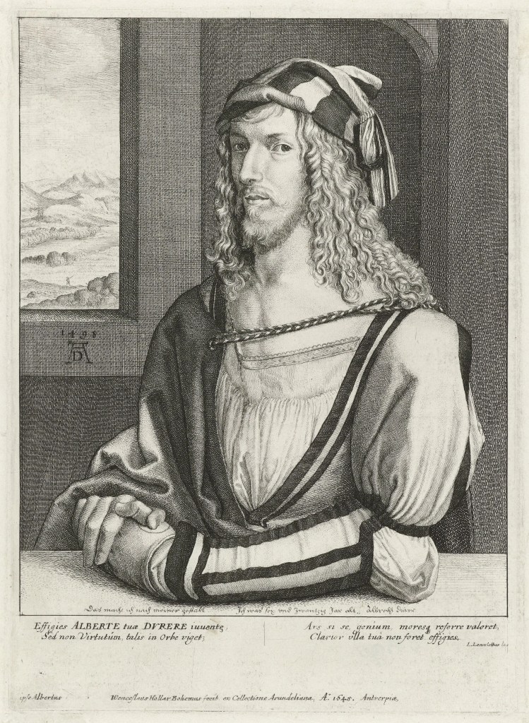 Imagen del Grabado del Retrato de Alberto Durero realizado por Wenceslaus Hollar