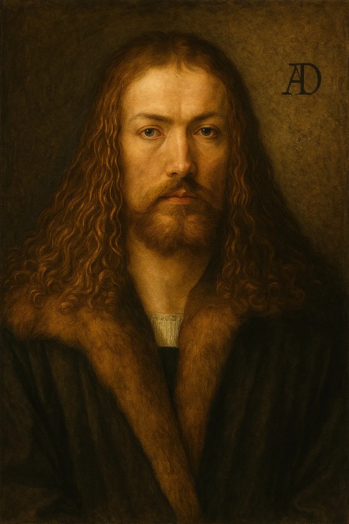 Imagen de la representación imaginaria de un retrato de Durero