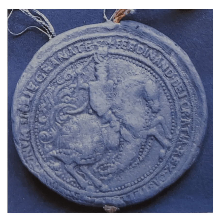 Imagen del Sello de los Reyes Católicos, Sello Suelto reverso