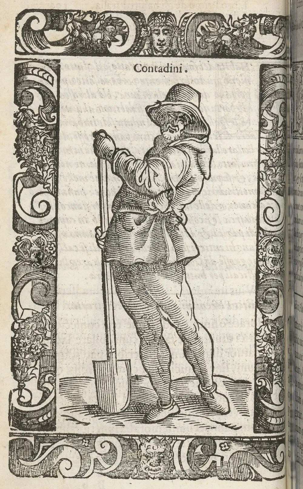 Campesino italiano de la Toscana, del Habiti antichi et moderni de Vecellio