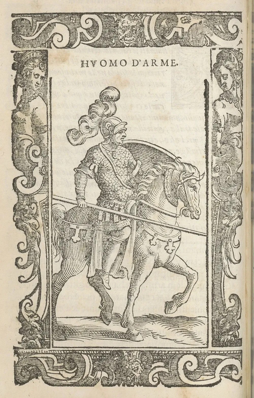 Soldado romano armado a caballo (Italia), del Habiti antichi et moderni de Vecellio