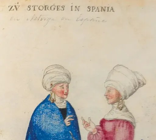 Imagen de los tocados españoles llamados 'Tontorras'