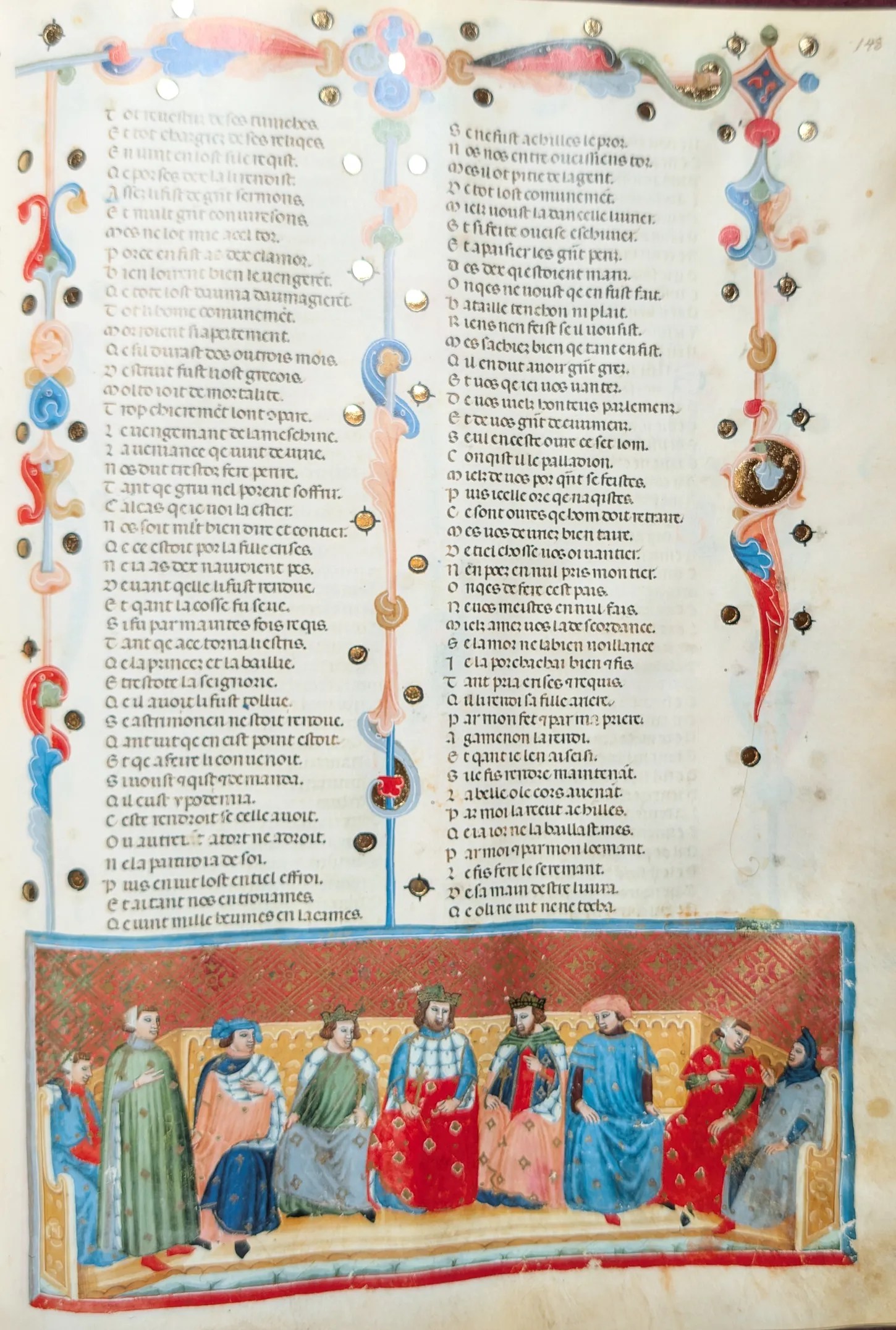 Códice de la Guerra de Troya, Editorial AyN, folio 148r Disputa del Paladio: Áyax Telamonio amenaza a Ulises