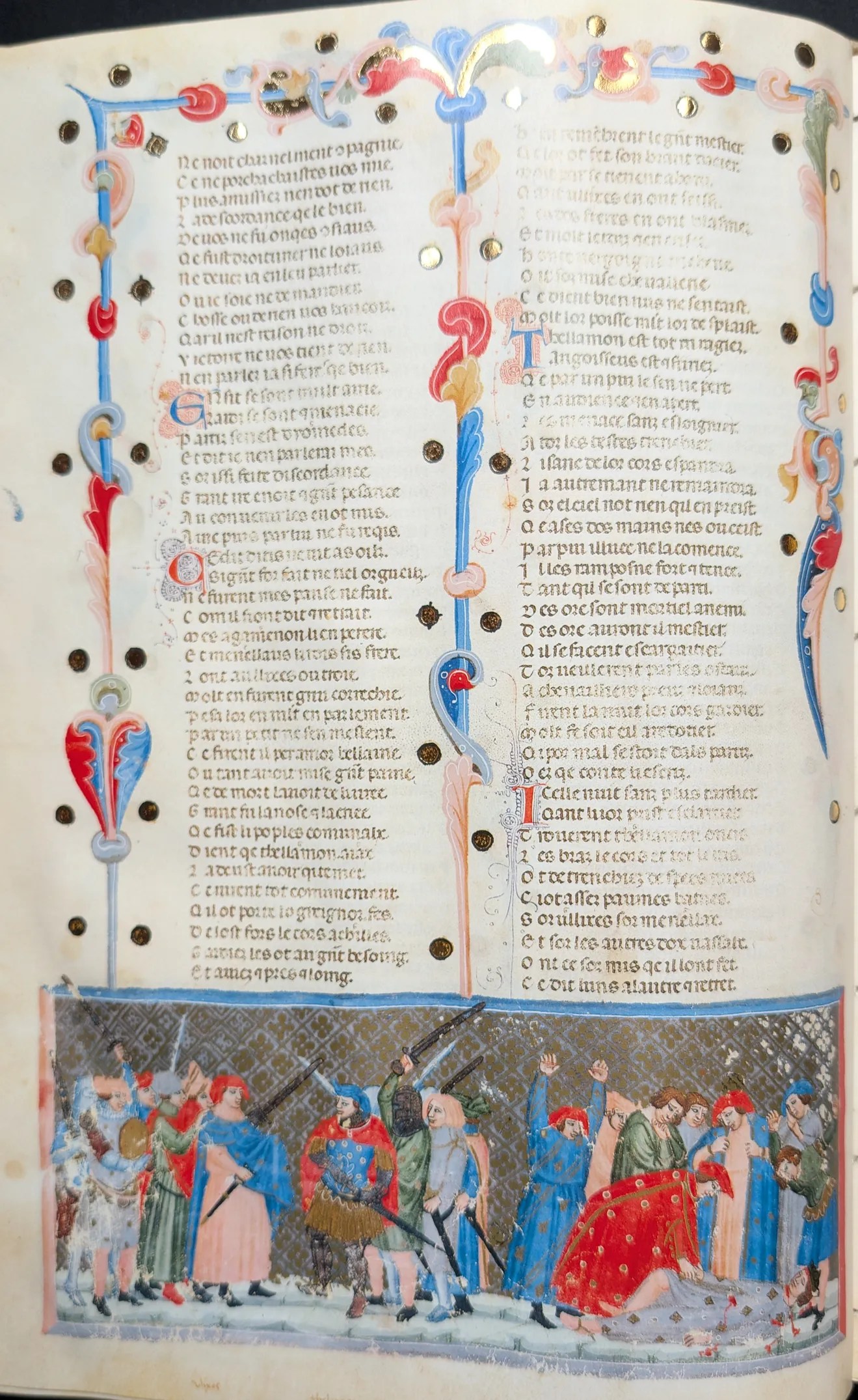 Códice de la Guerra de Troya, Editorial AyN, folio 148v Encuentran a Áyax Telamonio muerto