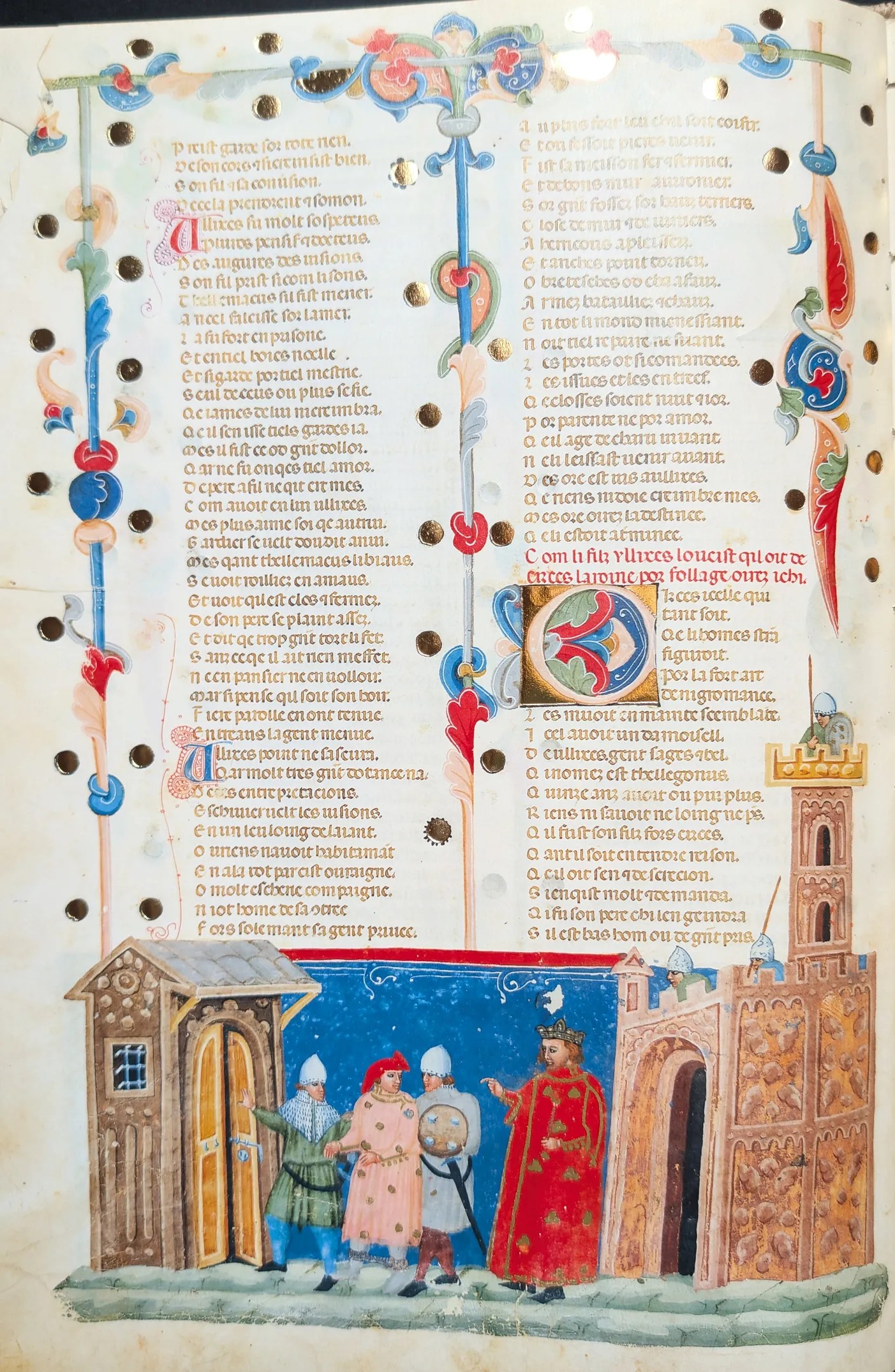 Códice de la Guerra de Troya, Editorial AyN, folio 165v Ulises manda prender a su hijo Telémaco y lo hace prisionero