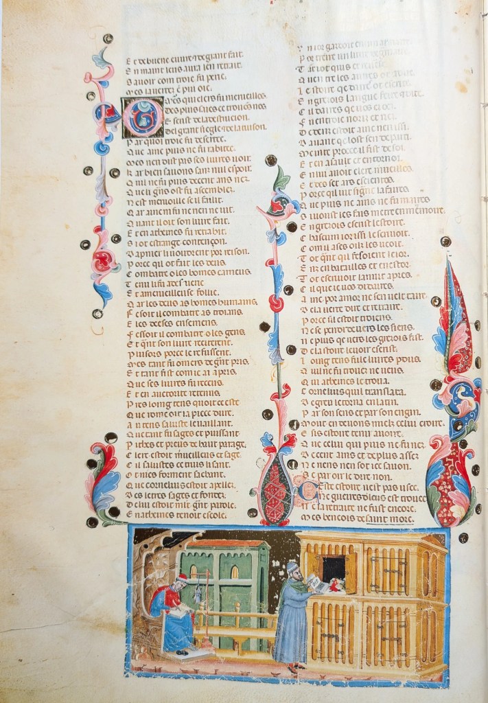 Códice de la Guerra de Troya, Editorial AyN, folio 1v Cornelio encuentra el manuscrito de Dares