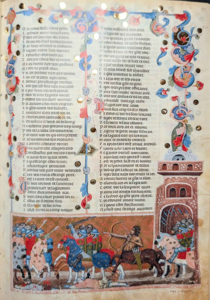 Códice de la Guerra de Troya, Editorial AyN, folio 67r El rey Epístrofo lleva un Sagitario