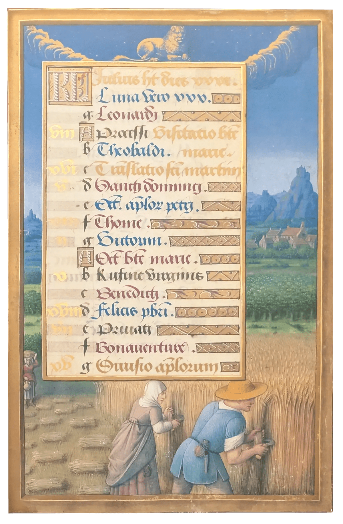 Grandes Horas de Ana de Bretaña, Editorial Moleiro, folio 10r Julio