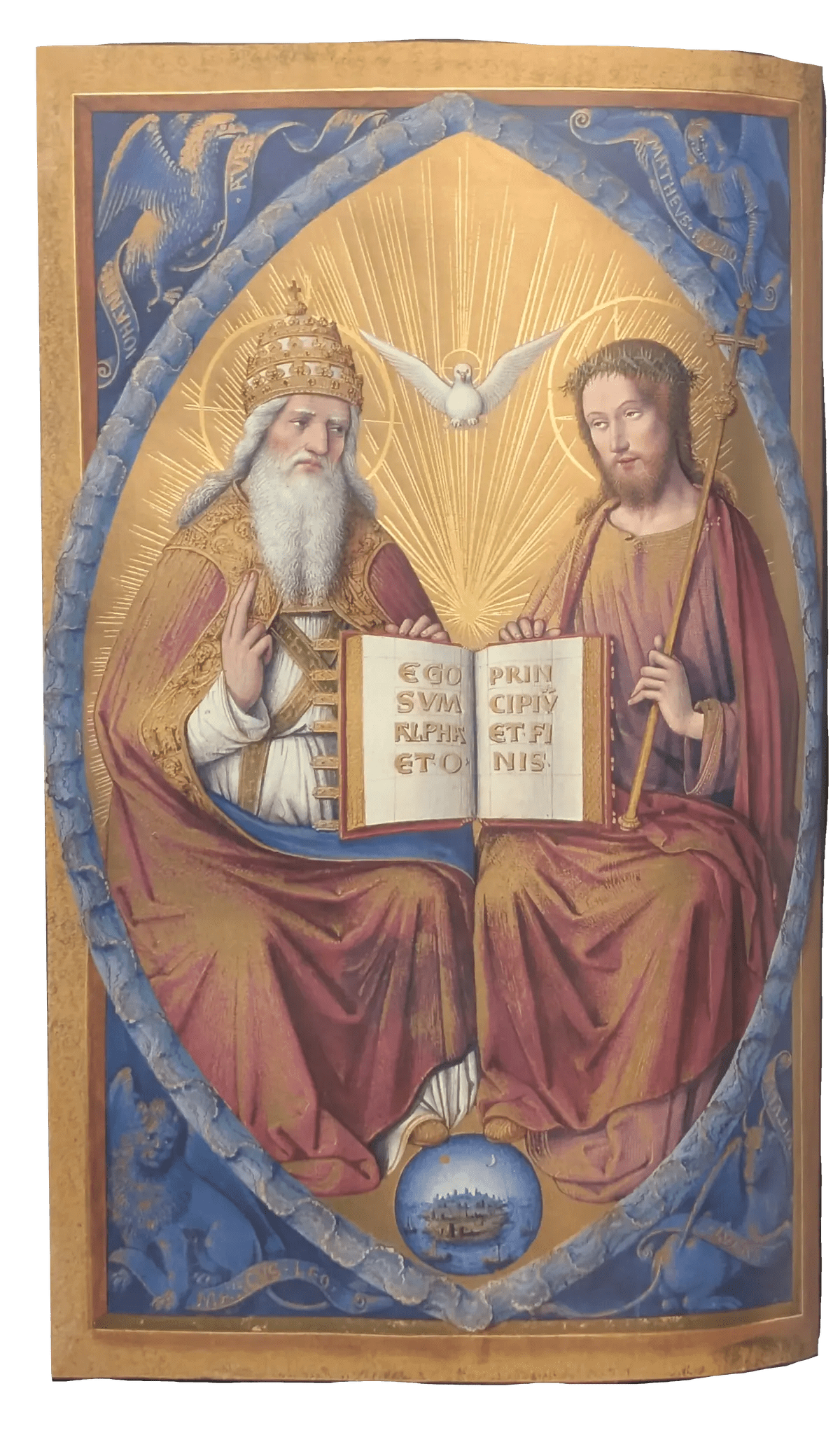 Grandes Horas de Ana de Bretaña, Editorial Moleiro, folio 155v De la Bendita Trinidad