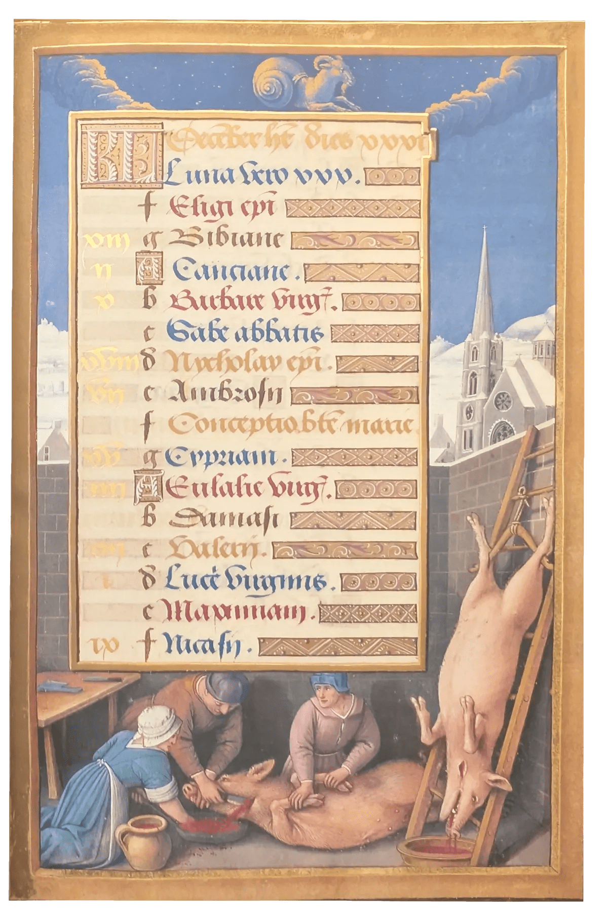 Grandes Horas de Ana de Bretaña, Editorial Moleiro, folio 15r Diciembre