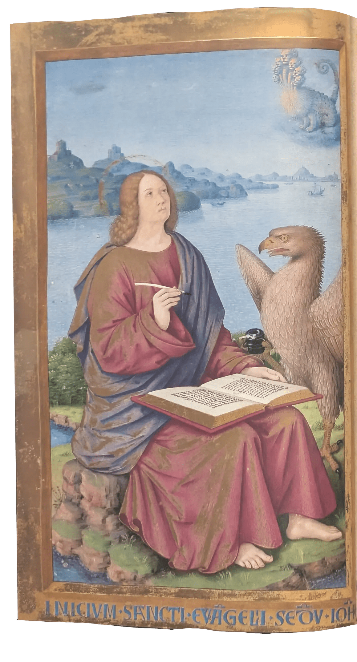 Grandes Horas de Ana de Bretaña, Editorial Moleiro, folio 16v San Juan Evangelista