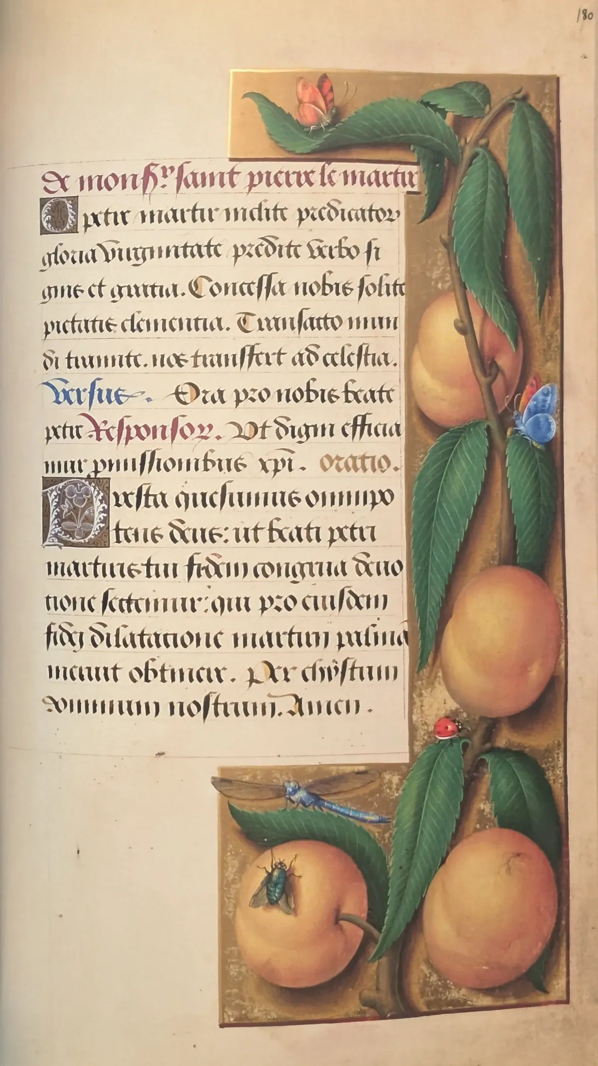 Grandes Horas de Ana de Bretaña, Editorial Moleiro, folio 180r sufragio del señor san Pedro mártir