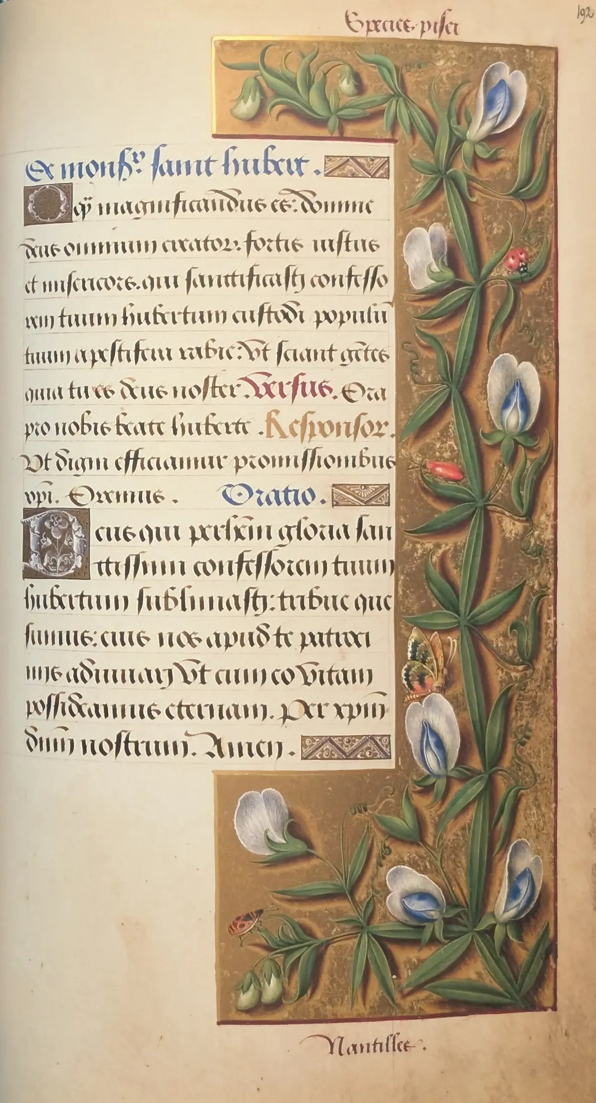 Grandes Horas de Ana de Bretaña, Editorial Moleiro, folio 192r Sufragio del señor san Huberto