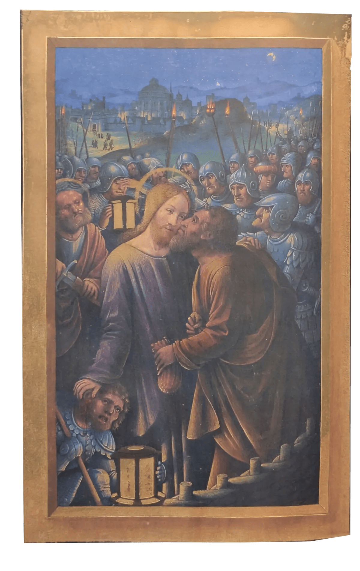 Grandes Horas de Ana de Bretaña, Editorial Moleiro, folio 227v El beso de Judas y el prendimiento