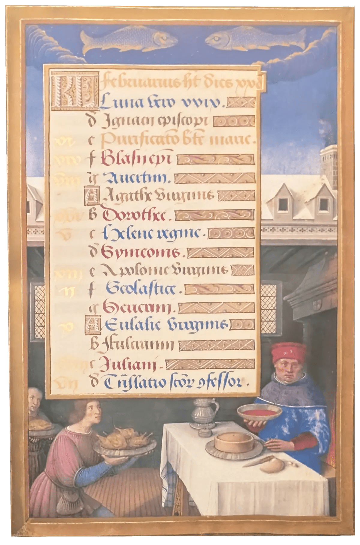 Grandes Horas de Ana de Bretaña, Editorial Moleiro, folio 5r Febrero