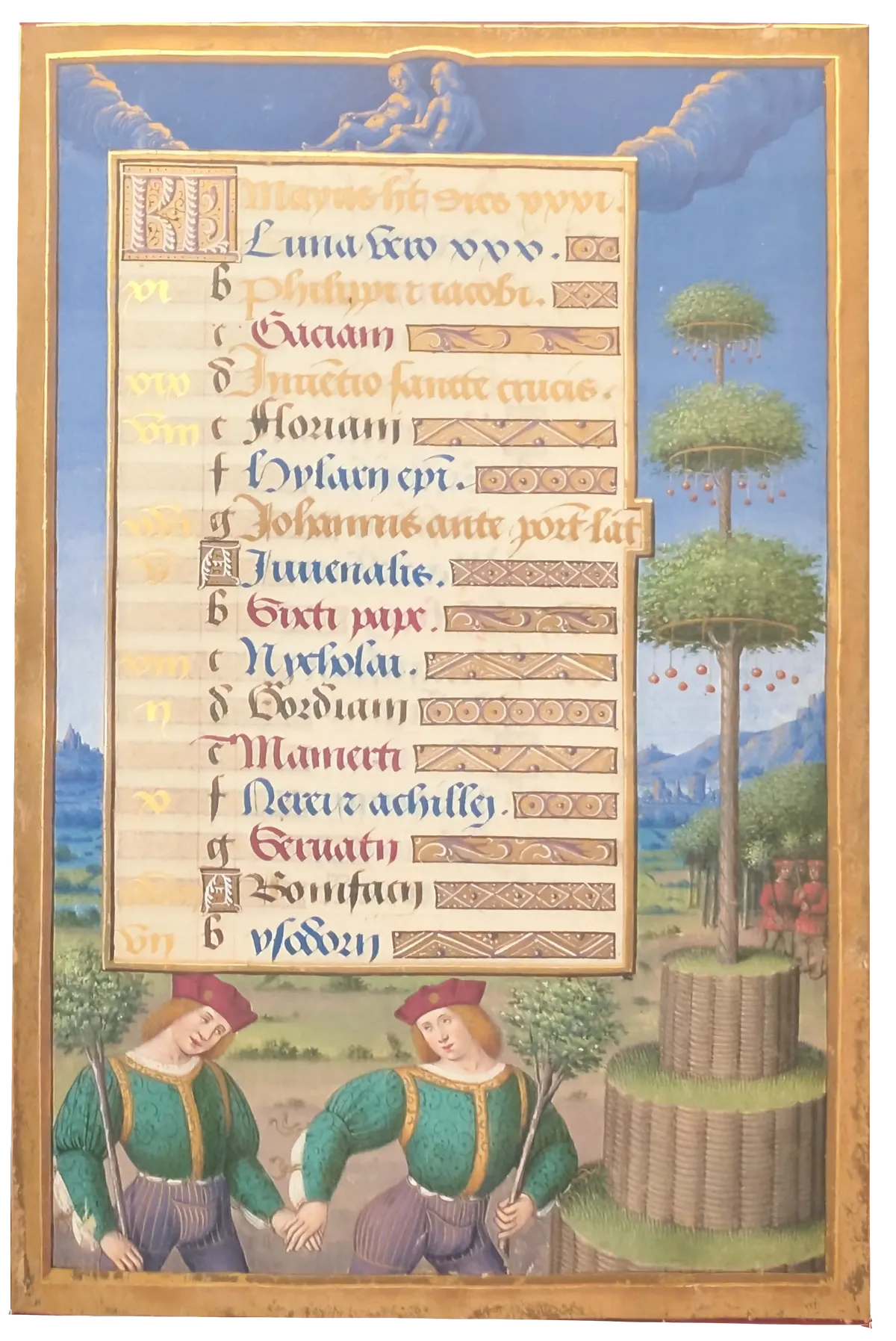 Grandes Horas de Ana de Bretaña, Editorial Moleiro, folio 8r Mayo