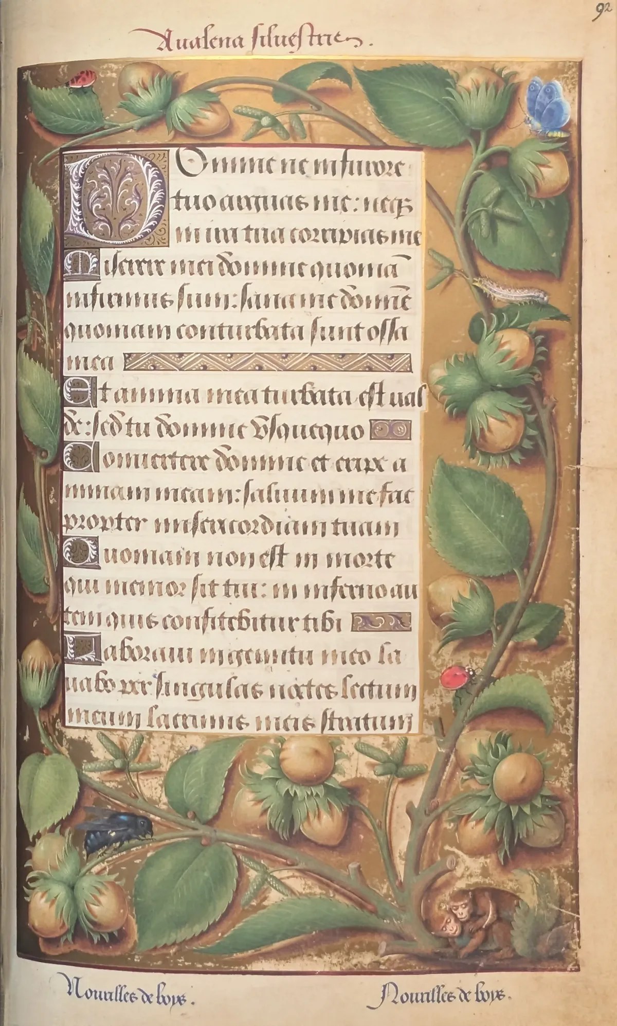 Grandes Horas de Ana de Bretaña, Editorial Moleiro, folio 92r Inicio de los siete salmos penitenciales