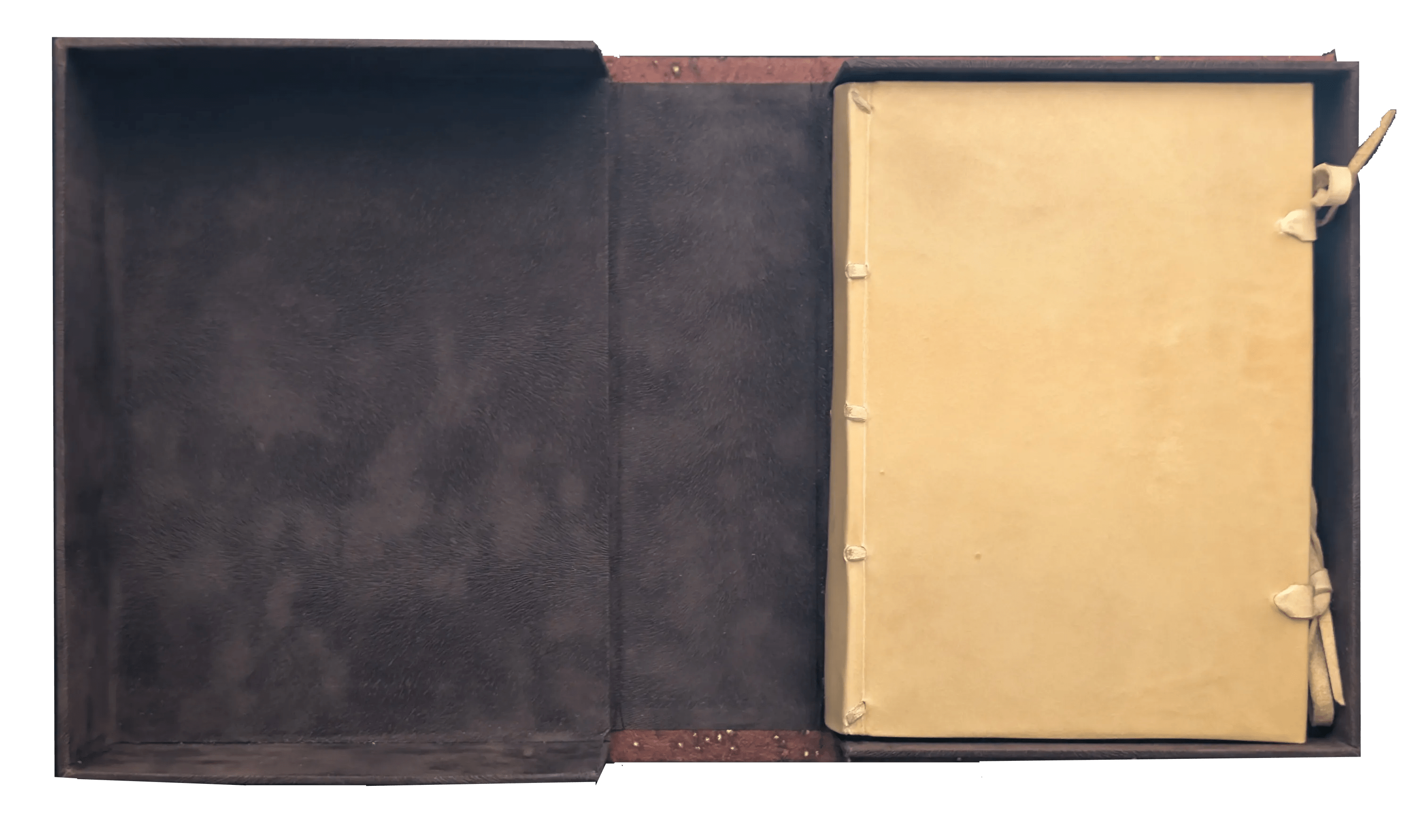 Imagen de la caja abierta del facsímil del Voynich