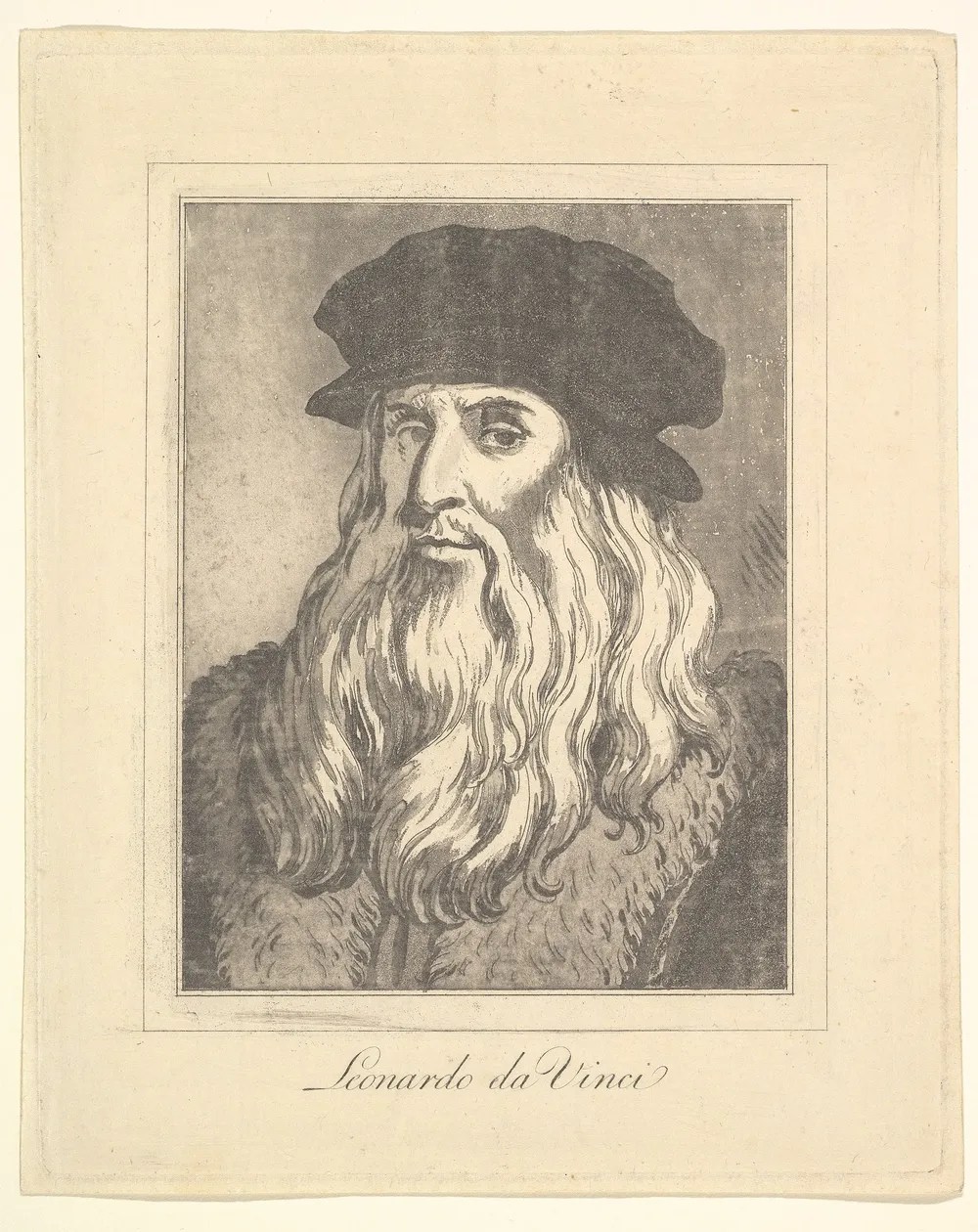 Retrato de Leonardo da Vinci de Wenceslaus Hollar
