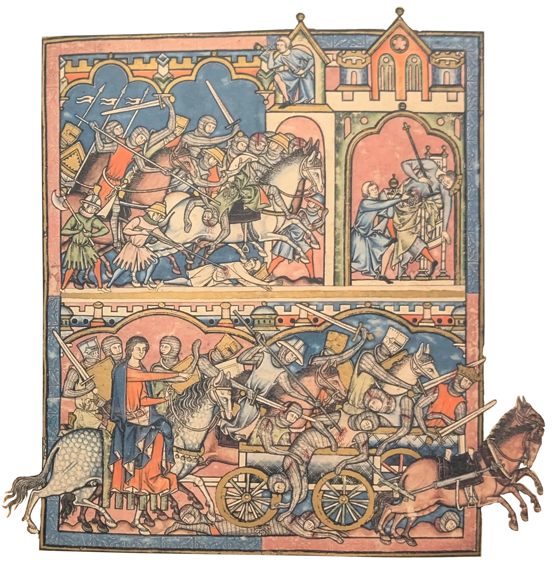 Folio 12r - Guerra de los israelitas contra los moabitas y los cananeos