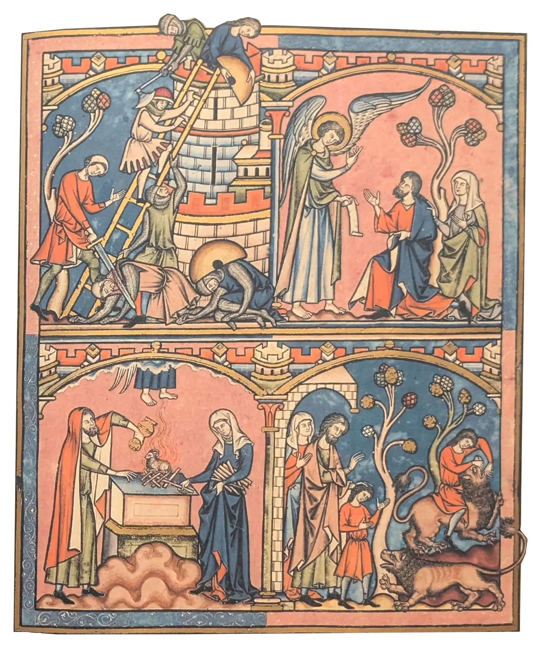 Folio 14r - Fin de la historia de Abimelec; Comienzo de la historia de Sansón