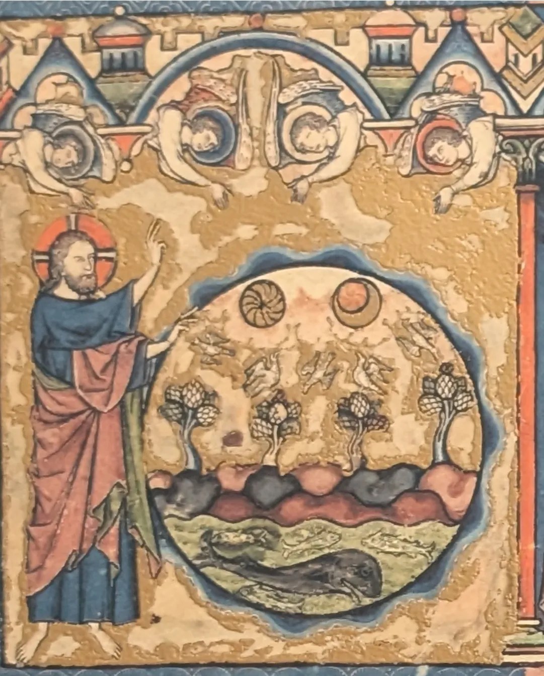 Folio 1v - La creación, día 5